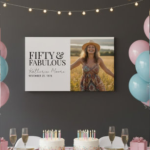 Fifty and Fabulous Photo 50th Birthday Poster