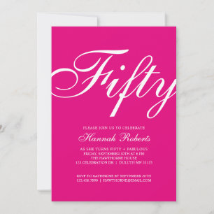 Fifty and Fabulous Pink 50th Birthday Party  Invitation