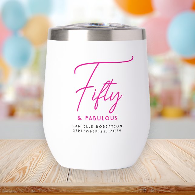 Fifty and Fabulous Pink Script 50th Birthday Party (Creator Uploaded)