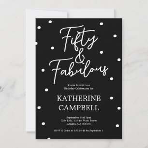 Fifty and Fabulous Script 50th Birthday Invitation