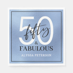 Fifty and Fabulous Script 50th Birthday Napkin