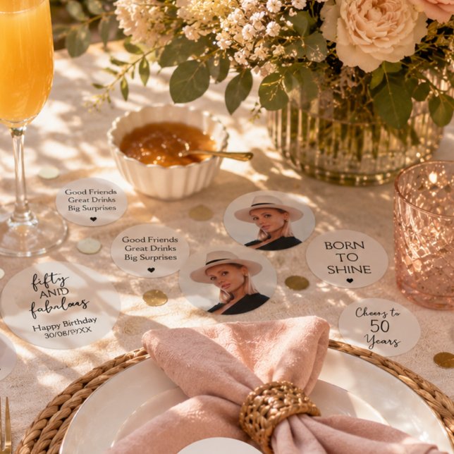 Fifty and Fabulous Script 50th Birthday Party  Confetti (Fifty and Fabulous Script 50th Birthday Party Confetti decor table ideas )