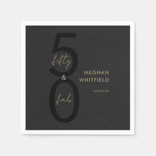 Fifty and Fabulous Script Name Date 50th Birthday Napkin