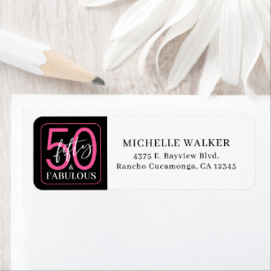 Fifty and Fabulous Script Return Address Labels