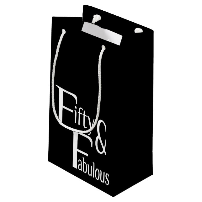 Fifty and Fabulous Small Gift Bag (Back Angled)