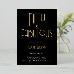 Fifty and Fabulous Typography 50th Birthday Party