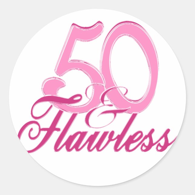 Fifty and Flawless Classic Round Sticker (Front)