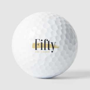 FIFTY AND GOLDEN GOLF BALLS