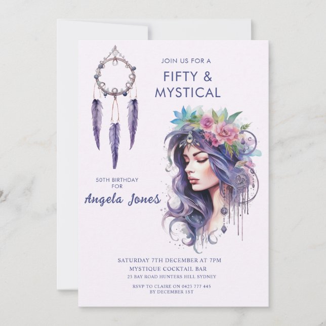 Fifty and Mystical Birthday Invitation (Front)