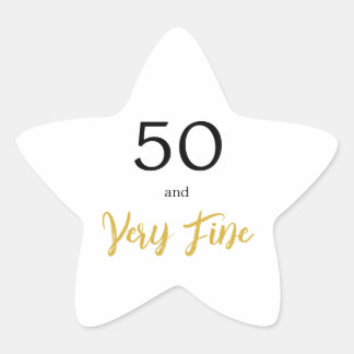 Fifty and Very Fine Birthday Party Star Sticker