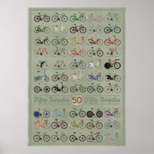 Fifty Bicycles Poster