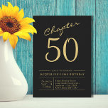 Fifty Black Gold 50th Birthday Party Invitation<br><div class="desc">Celebrate your loved one’s big 5-0 with a personalised 50th birthday party invitation. Our black and gold script invites feature a sophisticated yet glamourous look, perfect for the occasion. Customise the text to fit your occasion, and you’ll be ready to send out these beautiful party invites in no time. Your...</div>