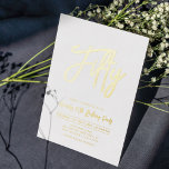 Fifty | Chic Foil Script 50th Birthday Party<br><div class="desc">Celebrate your special day with this stylish 50th birthday party foil invitation. This design features a chic script lettering "Fifty" with a clean layout. You can choose real foil stamp colour(Gold,  Silver,  Rose gold). More designs and party supplies are available at my shop BaraBomDesign.</div>