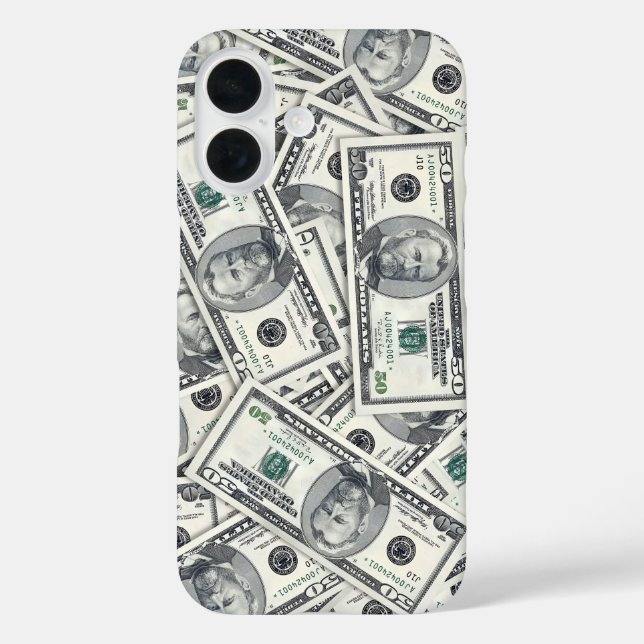 Fifty Dollar Bill Money Pattern Case-Mate iPhone Case (Back)