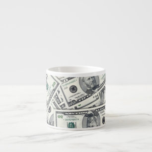 Fifty Dollar Bill Money Pattern Espresso Cup