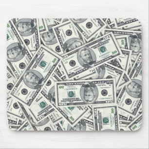 Fifty Dollar Bill Money Pattern Mouse Mat