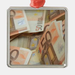 Fifty Euro Money Art Metal Tree Decoration