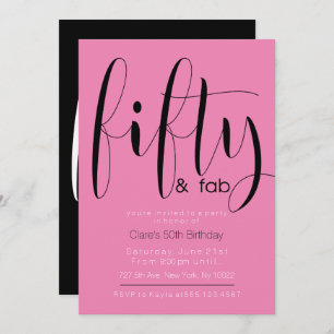 Fifty & Fab, 50th Birthday Invitations