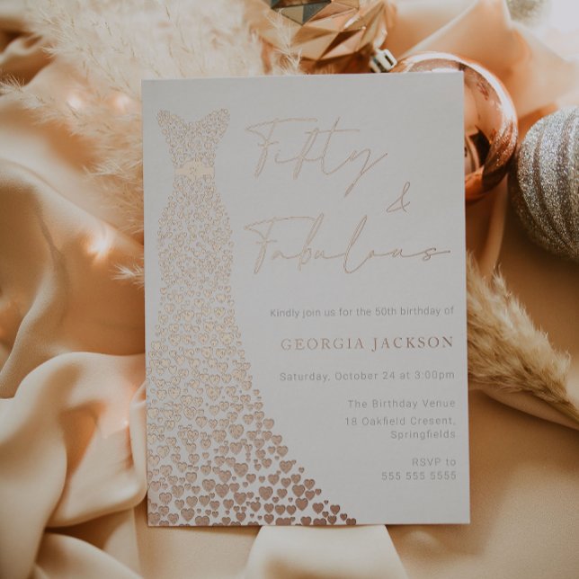 Fifty & Fab Dress 50th Birthday Real Rose Gold  (Creator Uploaded)