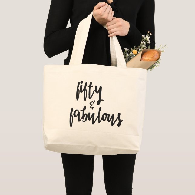 Fifty & Fabulous - 50th Birthday Jumbo Tote (Front (Product))