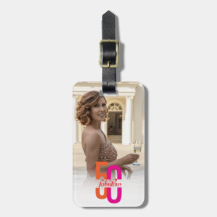 Fifty & Fabulous 50th Birthday Luggage Tag