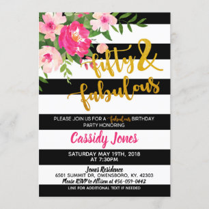 Fifty & Fabulous Birthday Invitation