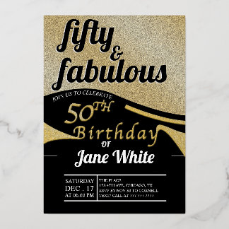 Fifty & Fabulous | Elegant Gold 50th Birthday  Foi