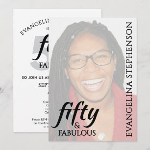 Fifty Fabulous Fiftieth 50th Birthday Photo Invitation