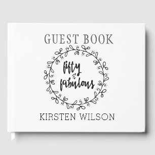 Fifty & Fabulous - Fun 50th Birthday Guestbook