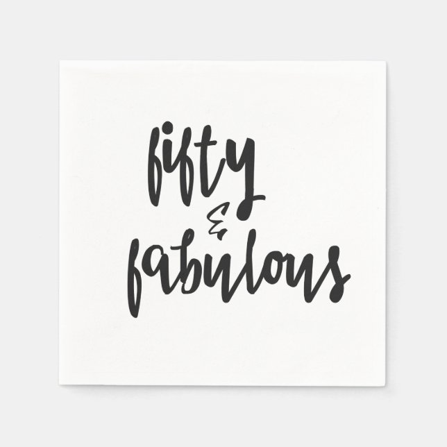 Fifty & Fabulous - Fun 50th Birthday Napkin (Front)