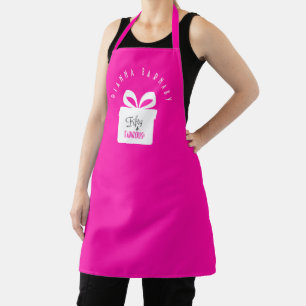 Fifty & FABULOUS! Girly Pink Birthday Party Apron