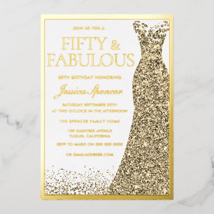 Fifty & Fabulous Gold Foil 50th Birthday