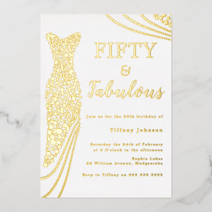 Fifty & Fabulous! Gold Foil Dress 50th Birthday
