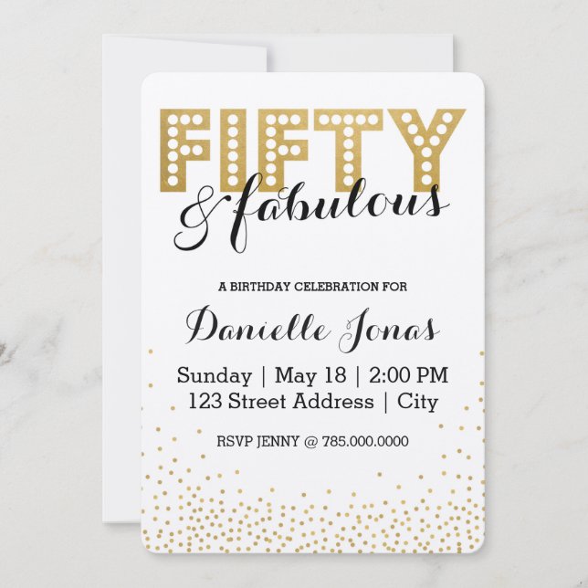 Fifty & Fabulous Invitation (Front)
