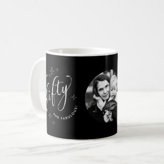 Fifty Fabulous Modern Black 50th Birthday Photo Coffee Mug