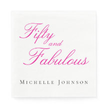Fifty & Fabulous Pink 50th Birthday Party Invitati