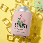 Fifty Fabulous Pink Flamingo 50th Birthday<br><div class="desc">Cheers to 70 years of sparkle, sass, and fabulous flamingo flair! This adorable can cooler features a chic pink flamingo and bold “Seventy & Fabulous” lettering, making it the perfect party favour or gift for the birthday queen who’s aging like fine wine. Whether you're sipping cocktails by the pool, celebrating...</div>