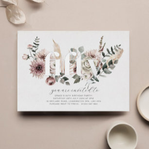 Fifty Florals - 50th Birthday - Silver