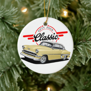 Fifty Four Classic Car Ceramic Tree Decoration