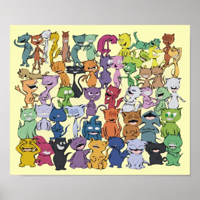 Fifty Happy Cats Poster (Front)