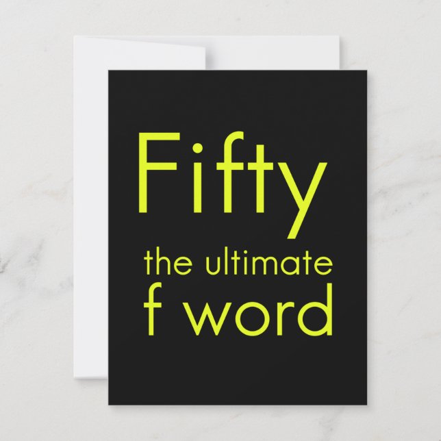 Fifty is my ultimate f word funny 50th birthday we thank you card (Front)