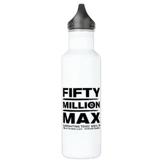 Fifty Million Max™ Black Logo Steel Water Bottle