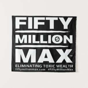 Fifty Million Max™ Stacked Text Logo Wall Hanging Tapestry