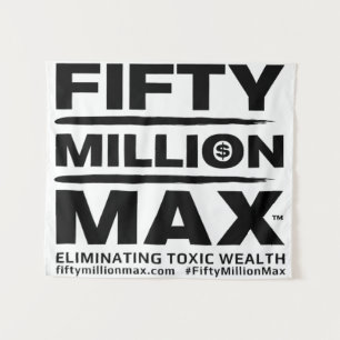 Fifty Million Max™ Stacked Text Logo Wall Hanging Tapestry