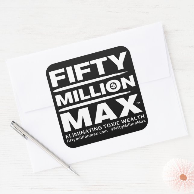 Fifty Million Max™ Text Logo 3" Stickers (6) (Envelope)