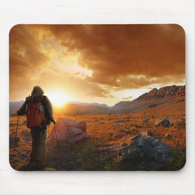 Fifty Mountain Sunset - Glacier National Park Mouse Mat (Front)