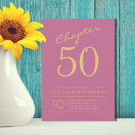 Fifty Pink Gold 50th Birthday Party Invitation<br><div class="desc">Celebrate your loved one’s big 5-0 with a personalised 50th birthday party invitation. Our pink and gold script invites feature a sophisticated yet glamourous look, perfect for the occasion. Customise the text to fit your occasion, and you’ll be ready to send out these beautiful party invites in no time. Your...</div>