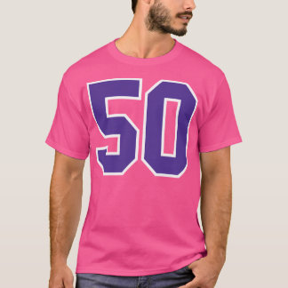 Fifty Purple Jersey Number Sports 50 T-Shirt