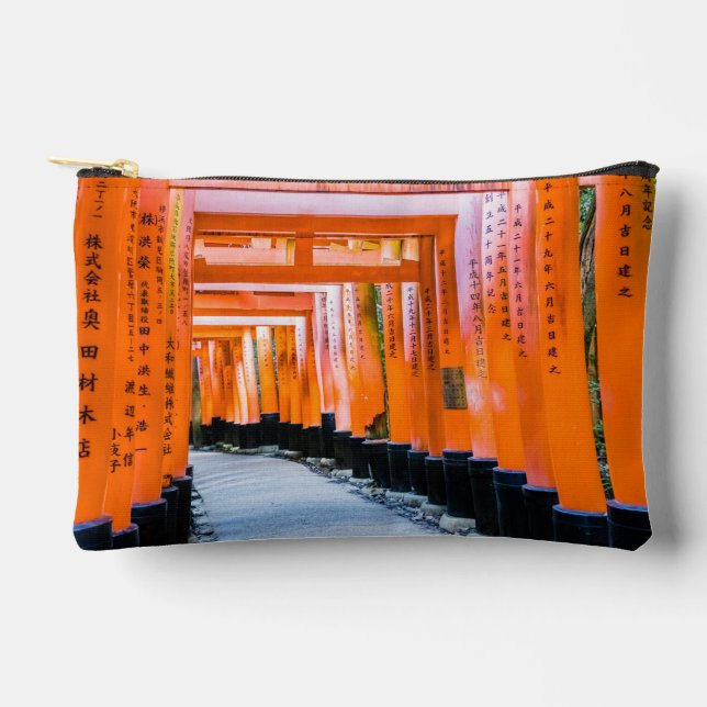 Fifty shades of orange - Senbon Torii, Kyoto Accessory Pouch (Front)