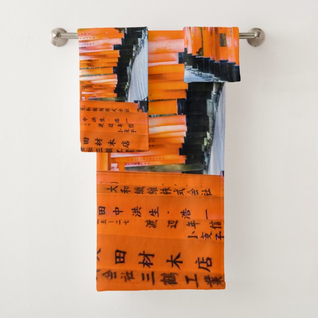 Fifty shades of orange - Senbon Torii, Kyoto Bath Towel Set (Insitu)